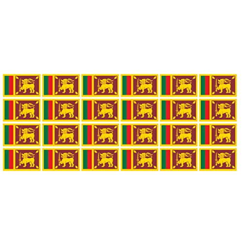INDIGOS UG - Mini Aufkleber Set - Pack glatt - 33x20mm - selbstklebender Sticker - Sri Lanka - Flagge - Banner - Standarte fürs Auto, Büro, zu Hause und die Schule - 24 Stück - für Auto, Laptop von INDIGOS UG