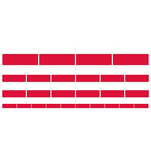 Indigos UG Polen Aufkleber Fahne - glatt - Miniflaggen - Set of 26-4x 51x31mm+ 12x 33x20mm + 10x 20x12mm - selbstklebende Folie - Mini Sticker - Minifahnen - Flagge für Auto, Laptop, Modellbau von INDIGOS UG