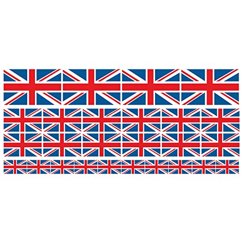 Mini Aufkleber Set - Pack glatt - 4x 51x31mm+ 12x 33x20mm + 10x 20x12mm - United Kingdom - Großbritannien - Flagge - Banner - Standarte fürs Auto, Büro, zu Hause und die Schule - Set of 26 von INDIGOS UG