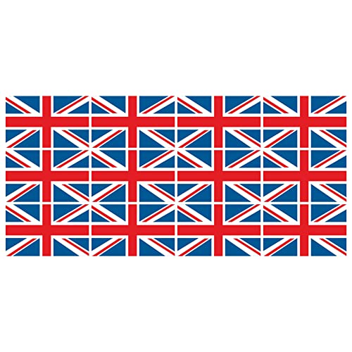 Mini Aufkleber Set - Pack glatt - 50x31mm - selbstklebender Sticker - United Kingdom - Großbritannien - Flagge - Banner - Standarte fürs Auto, Büro, zu Hause und die Schule - 12 Stück von INDIGOS UG