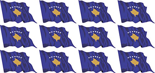 INDIGOS UG - Mini Aufkleber Set - Pack wehend - 50x31mm - Sticker - kosovo - Self-Adhesive - Flagge - Banner - Standarte fürs Auto, Büro, zu Hause und die Schule - 12 Stück - für Auto, Laptop INDIGOS UG - Mini Aufkleber Set - Pack wehend - 50x31mm - Sticker - kosovo - Self-Adhesive - Flagge - Banner - Standarte fürs Auto, Büro, zu Hause und die Schule - 12 Stück - für Auto, Laptop von INDIGOS UG