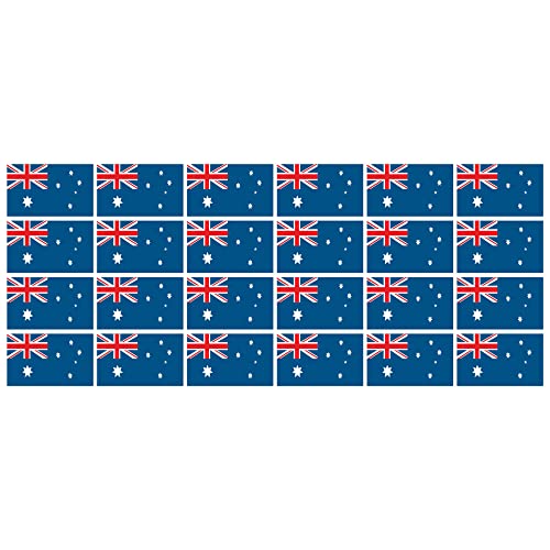 Indigos UG Australien Aufkleber Fahne - glatt - Miniflaggen - 24 Stück - 33x20mm - selbstklebende Folie - Mini Sticker - Minifahnen - Flagge für Auto, Laptop, Modellbau Indigos UG Australien Aufkleber Fahne - glatt - Miniflaggen - 24 Stück - 33x20mm - selbstklebende Folie - Mini Sticker - Minifahnen - Flagge für Auto, Laptop, Modellbau von INDIGOS UG