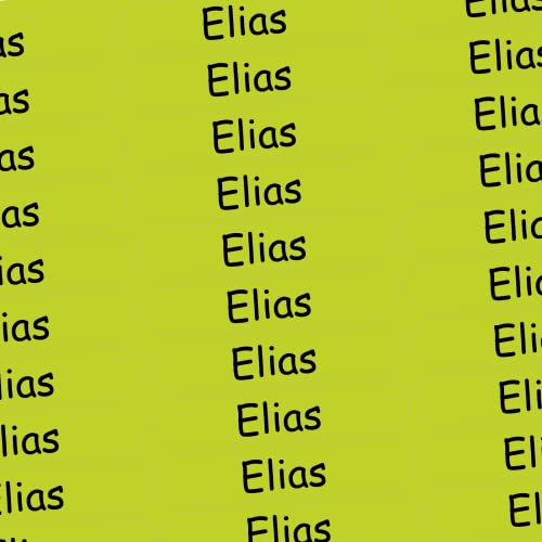 Namensaufkleber - Elias - grün - 150 Stück - 36x7 mm - Namen - Sohn - Jungen - für Schule, Kindergarten, Hefte, Bücher - Stifte, Federmappe, Lineale - personalisiert von INDIGOS UG