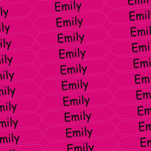 Namensaufkleber - Emily - pink - 150 Stück - 36x7 mm mit dem Namen Ihrer Tochter - Mädchen - für Schule, Kindergarten, Hefte, Bücher - Stifte, Federmappe, Lineale - personalisiert Namensaufkleber - Emily - pink - 150 Stück - 36x7 mm mit dem Namen Ihrer Tochter - Mädchen - für Schule, Kindergarten, Hefte, Bücher - Stifte, Federmappe, Lineale - personalisiert von INDIGOS UG