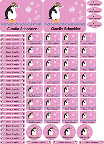 Namensaufkleber Kinder Schule Pinguine - 69 Sticker - A4-Bogen - Namensetiketten selbstklebend - Aufkleber selbst gestalten - Kindergarten, KITA, Brotdose, Bücher, Federmappe, personalisiert Namensaufkleber Kinder Schule Pinguine - 69 Sticker - A4-Bogen - Namensetiketten selbstklebend - Aufkleber selbst gestalten - Kindergarten, KITA, Brotdose, Bücher, Federmappe, personalisiert von INDIGOS UG