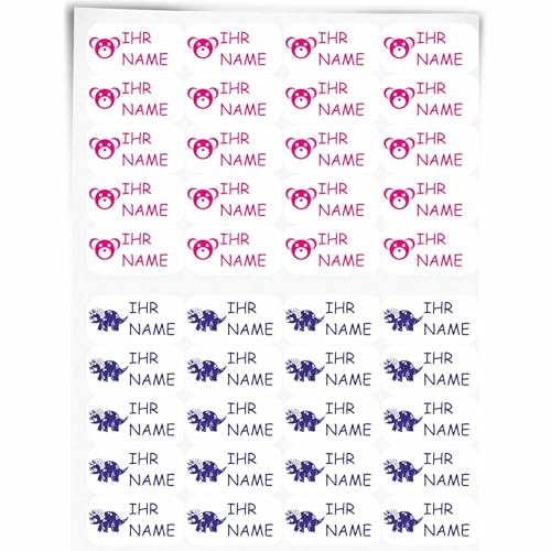 INDIGOS UG - Namensaufkleber Kinder Schule - 120 Sticker - 23x12mm - Namensschilder für Wäscheetiketten - Aufkleber selbst gestalten - kein bügeln für Textilien personalisiert T-Shirt, Sportbekleidung von INDIGOS UG