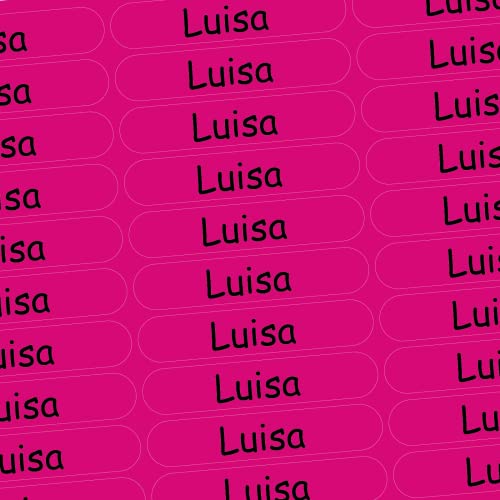 Namensaufkleber - Luisa - pink - 150 Stück - 36x7 mm mit dem Namen Ihrer Tochter - Mädchen - für Schule, Kindergarten, Hefte, Bücher - Stifte, Federmappe, Lineale - personalisiert Namensaufkleber - Luisa - pink - 150 Stück - 36x7 mm mit dem Namen Ihrer Tochter - Mädchen - für Schule, Kindergarten, Hefte, Bücher - Stifte, Federmappe, Lineale - personalisiert von INDIGOS UG