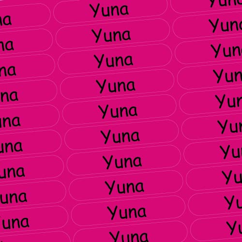 Namensaufkleber - Yuna - pink - 150 Stück - 36x7 mm mit dem Namen Ihrer Tochter - Mädchen - für Schule, Kindergarten, Hefte, Bücher - Stifte, Federmappe, Lineale - personalisiert von INDIGOS UG