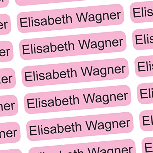 Namensaufkleber Erwachsene Altenheim, Pflegeheim & Krankenhaus - 36x7 mm - 150 Sticker personalisierte Namensetiketten für Eigentum, Bücher, Möbel, Hausschuhe, Brillenetui, Gehstock - rosa von INDIGOS UG