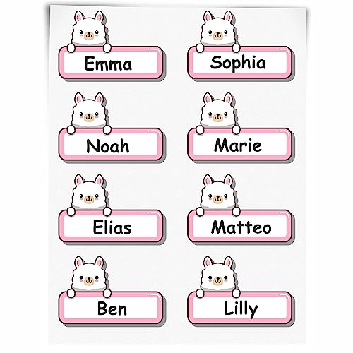 INDIGOS UG - Namensaufkleber Kinde Schule - 48 Sticker - Lama - ca. 50x30mm - Niedliche Tierbabys - Cartoon Aufkleber - individuell personalisiert - Kindergarten Stifte, Federmappe, Lineale INDIGOS UG - Namensaufkleber Kinde Schule - 48 Sticker - Lama - ca. 50x30mm - Niedliche Tierbabys - Cartoon Aufkleber - individuell personalisiert - Kindergarten Stifte, Federmappe, Lineale von INDIGOS
