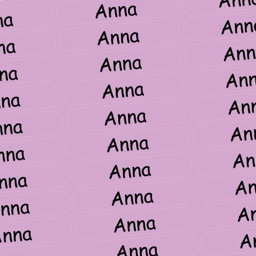 Namensaufkleber - Anna - rosa - 150 Stück - 36x7 mm mit dem Namen Ihrer Tochter - Mädchen - für Schule, Kindergarten, Hefte, Bücher - Stifte, Federmappe, Lineale - personalisiert von INDIGOS