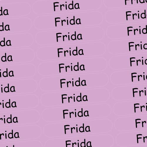 Namensaufkleber - Frida - rosa - 150 Stück - 36x7 mm mit dem Namen Ihrer Tochter - Mädchen - für Schule, Kindergarten, Hefte, Bücher - Stifte, Federmappe, Lineale - personalisiert von INDIGOS