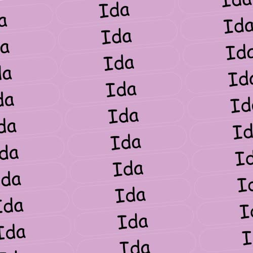Namensaufkleber - Ida - rosa - 150 Stück - 36x7 mm mit dem Namen Ihrer Tochter - Mädchen - für Schule, Kindergarten, Hefte, Bücher - Stifte, Federmappe, Lineale - personalisiert von INDIGOS
