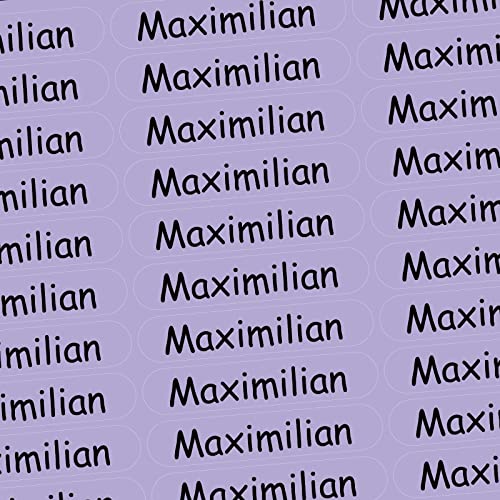 Namensaufkleber - Maximilian - hellblau - 150 Stück - 36x7 mm - Namen - Sohn - Jungen - für Schule, Kindergarten, Hefte, Bücher - Stifte, Federmappe, Lineale - personalisiert von INDIGOS