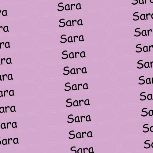Namensaufkleber - Sara - rosa - 150 Stück - 36x7 mm mit dem Namen Ihrer Tochter - Mädchen - für Schule, Kindergarten, Hefte, Bücher - Stifte, Federmappe, Lineale - personalisiert von INDIGOS