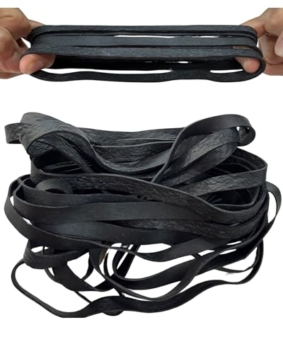 Große Gummibänder, sehr dehnbar, strapazierfähig, wiederverwendbar, für Zuhause, Büro, Aktenordner, Barbagedose, 20 Stück (schwarz) Gummibänder von INDY DIY CRAFT