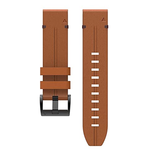 INEOUT Schnellverschluss einfach kompatibel mit Lederband kompatibel mit Garmin Fenix ​​7X 7 Tactix Delta-Band kompatibel mit FENIX6 6X PRO Fenix 5 5X Plus Epix-Armband(Brown,26mm) von INEOUT