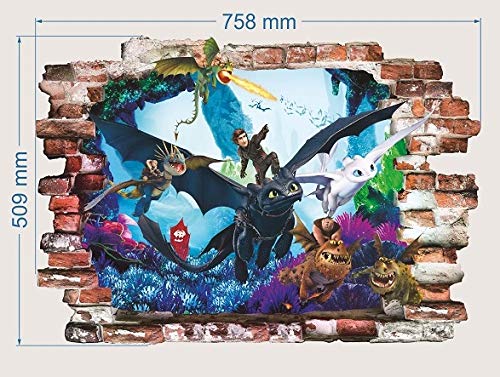 Drachenzähmen leicht gemacht wandsticker wandtattoo Wand-Zertrümmern Kinder Wandaufkleber Wandüber Wall Art Wand Tattoo 50cm X 75cm Drachenzähmen leicht gemacht wandsticker wandtattoo Wand-Zertrümmern Kinder Wandaufkleber Wandüber Wall Art Wand Tattoo 50cm X 75cm von INFANS