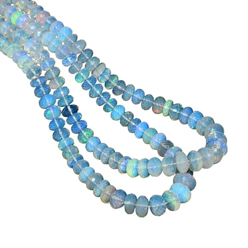 AAA+ Äthiopischer Opal, Multi Fire, 6–10 mm, facettierte Rondellperlen | 40,6 cm Strang | Natürliche äthiopische Welo-Opal-Edelsteinperlen von INFINITY GEMS