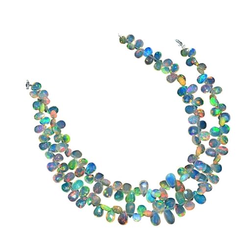 AAA+ Äthiopischer Welo-Opal, Feuer, 4 x 6 mm – 6 x 8 mm, birnenförmig facettierte Briolette-Perlen | Natürliche äthiopische Welo-Opal-Edelstein-Briolette-Perlen | 8-Zoll-Strang AAA+ Äthiopischer Welo-Opal, Feuer, 4 x 6 mm – 6 x 8 mm, birnenförmig facettierte Briolette-Perlen | Natürliche äthiopische Welo-Opal-Edelstein-Briolette-Perlen | 8-Zoll-Strang von INFINITY GEMS
