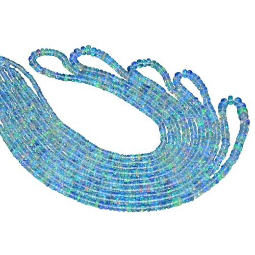AAA+ Äthiopischer Welo-Opal, feuerglatte Rondellperlen – 2,5–4,5 mm natürlicher Edelsteinstrang, 16 Zoll zur Schmuckherstellung von INFINITY GEMS
