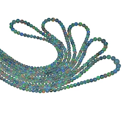 AAA+ Äthiopischer Welo-Opal, hochfeuerfest, 3–5 mm, runde, glatte Perlen – 16 Zoll Strang – natürliche weiße Edelsteinperlen zur Schmuckherstellung AAA+ Äthiopischer Welo-Opal, hochfeuerfest, 3–5 mm, runde, glatte Perlen – 16 Zoll Strang – natürliche weiße Edelsteinperlen zur Schmuckherstellung von INFINITY GEMS