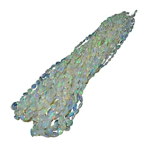 AAA+ Äthiopischer Welo-Opal, hochfeuerfester Edelstein, 6–10 mm, facettierte Nugget-Perlen | Natürlicher äthiopischer Opal, Edelstein, getrommelt, ausgefallene Perlen | 16-Zoll-Strang von INFINITY GEMS