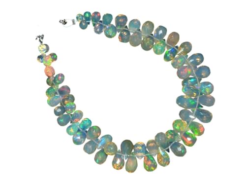 AAA+ Äthiopischer Welo-Opal 6x4mm-5x8mm Edelstein Facettierte Tropfen-Briolette-Perlen | Natürlicher äthiopischer Opal Multi Fire Lose Tropfen für Schmuck von INFINITY GEMS