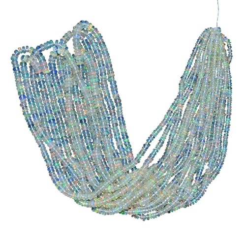 AAA+ Äthiopischer Welo Opal Fire 3-4,5 mm glatte Rondellperlen – Natürlicher Edelsteinstrang – 16 Zoll äthiopische Opalperlen zur Schmuckherstellung AAA+ Äthiopischer Welo Opal Fire 3-4,5 mm glatte Rondellperlen – Natürlicher Edelsteinstrang – 16 Zoll äthiopische Opalperlen zur Schmuckherstellung von INFINITY GEMS