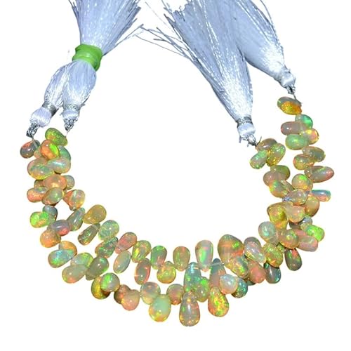 AAA+ Gelber äthiopischer Opal 6x4mm–8x5mm Tropfen-Briolette-Perlen – Natürliche Welo-Feueropal-Edelsteintropfen – 4 Zoll loser Strang zur Schmuckherstellung AAA+ Gelber äthiopischer Opal 6x4mm–8x5mm Tropfen-Briolette-Perlen – Natürliche Welo-Feueropal-Edelsteintropfen – 4 Zoll loser Strang zur Schmuckherstellung von INFINITY GEMS