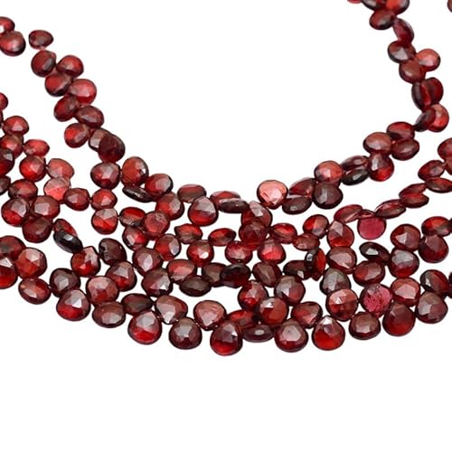 AAA+ Mosambik Roter Granat 6mm-7mm Herz Edelstein Briolette Perlen | 8 Zoll Strang | Natürlicher Granat Halbedelstein Facettierte Briolettes AAA+ Mosambik Roter Granat 6mm-7mm Herz Edelstein Briolette Perlen | 8 Zoll Strang | Natürlicher Granat Halbedelstein Facettierte Briolettes von INFINITY GEMS