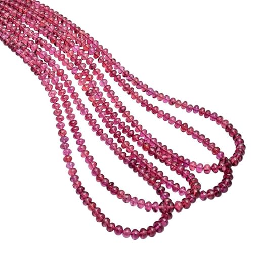 AAA+ Rhodolith-Granat 4 mm – 6 mm glatte Rondell-Abschlussperlen | 16-Zoll-Strang | Natürlicher violetter Granat, Halbedelstein, lose Perlen AAA+ Rhodolith-Granat 4 mm – 6 mm glatte Rondell-Abschlussperlen | 16-Zoll-Strang | Natürlicher violetter Granat, Halbedelstein, lose Perlen von INFINITY GEMS