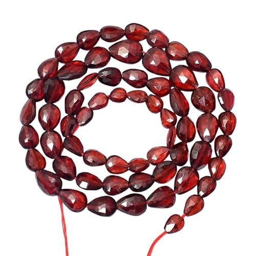 AAA+ Rote Granat-Briolette-Perlen mit geradem Bohrer | 16" Strang | Natürlicher roter Granat, Halbedelstein, 4x6mm-6x8mm, ausgefallene facettierte Perlen AAA+ Rote Granat-Briolette-Perlen mit geradem Bohrer | 16" Strang | Natürlicher roter Granat, Halbedelstein, 4x6mm-6x8mm, ausgefallene facettierte Perlen von INFINITY GEMS