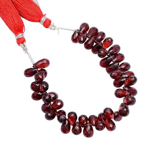 AAA+ Roter Granat-Edelstein, 5 x 8 mm – 6 x 10 mm, facettierte Tropfen-Brioletten | 8-Zoll-Strang | Natürlicher roter Granat, Halbedelstein, lose Tropfen AAA+ Roter Granat-Edelstein, 5 x 8 mm – 6 x 10 mm, facettierte Tropfen-Brioletten | 8-Zoll-Strang | Natürlicher roter Granat, Halbedelstein, lose Tropfen von INFINITY GEMS