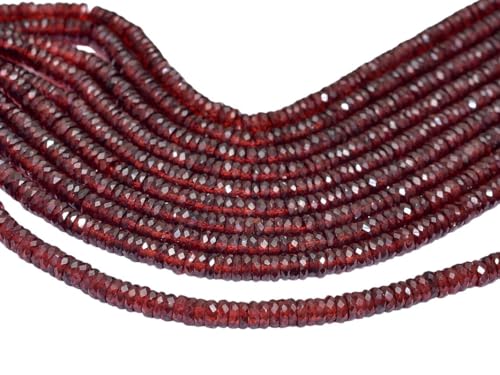 AAA+ Roter Granat Edelstein 4mm-5mm Facettierte Heishi Rondelle Perlen | 8" Strang | Natürlicher Granat Halbedelstein Münze/Spacer/Scheibenperle AAA+ Roter Granat Edelstein 4mm-5mm Facettierte Heishi Rondelle Perlen | 8" Strang | Natürlicher Granat Halbedelstein Münze/Spacer/Scheibenperle von INFINITY GEMS