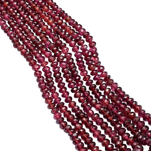 AAA+ Roter Granat Edelstein 4mm-6mm Facettierte Rondellperlen | 15-Zoll-Strang | Natürlicher roter Granat aus Mosambik, Halbedelstein, lose Perlen AAA+ Roter Granat Edelstein 4mm-6mm Facettierte Rondellperlen | 15-Zoll-Strang | Natürlicher roter Granat aus Mosambik, Halbedelstein, lose Perlen von INFINITY GEMS
