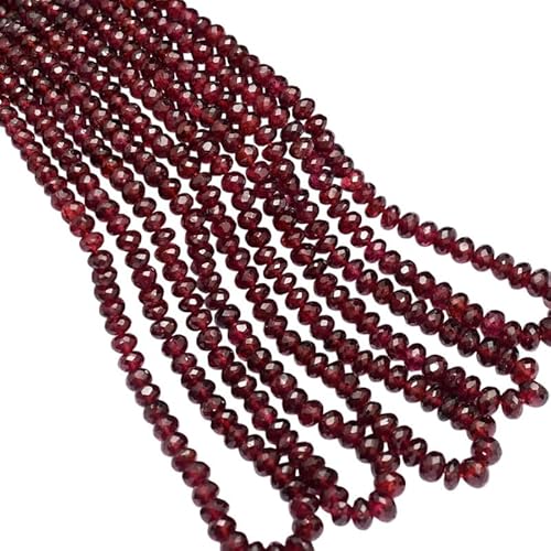 AAA+ Roter Granat Edelstein 4mm-7mm Facettierte Rondellperlen | 15-Zoll-Strang | Natürlicher roter Granat aus Mosambik, Halbedelstein, lose Perlen AAA+ Roter Granat Edelstein 4mm-7mm Facettierte Rondellperlen | 15-Zoll-Strang | Natürlicher roter Granat aus Mosambik, Halbedelstein, lose Perlen von INFINITY GEMS