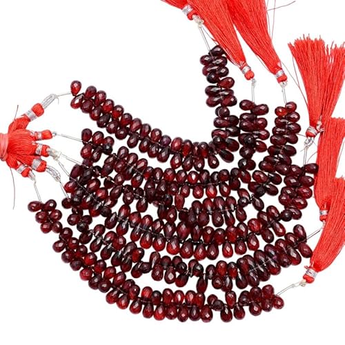 AAA+ Roter Granat Edelstein 5x8mm Facettierte Tropfen-Briolettes | 8-Zoll-Strang | Natürlicher roter Granat Halbedelstein Lose Tropfenperlen AAA+ Roter Granat Edelstein 5x8mm Facettierte Tropfen-Briolettes | 8-Zoll-Strang | Natürlicher roter Granat Halbedelstein Lose Tropfenperlen von INFINITY GEMS
