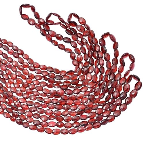 AAA+ Roter Granat Edelstein Oval Briolette Facettierte Perlen | 16" Strang | Natürlicher roter Granat Halbedelstein 5x7mm-6x8mm Lose ausgefallene Perlen AAA+ Roter Granat Edelstein Oval Briolette Facettierte Perlen | 16" Strang | Natürlicher roter Granat Halbedelstein 5x7mm-6x8mm Lose ausgefallene Perlen von INFINITY GEMS