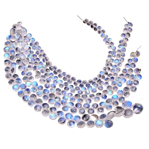AAA+ Weißer Regenbogenmondstein, 5–6 mm, Edelstein, glattes Herz-Briolett | 8-Zoll-Strang | Natürlicher blauer Feuermondstein, Halbedelstein, lose Perlen AAA+ Weißer Regenbogenmondstein, 5–6 mm, Edelstein, glattes Herz-Briolett | 8-Zoll-Strang | Natürlicher blauer Feuermondstein, Halbedelstein, lose Perlen von INFINITY GEMS