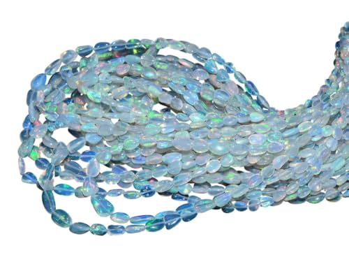 AAA+ äthiopischer Welo-Opal-Feuer-Edelstein, glatte Nugget-Perlen | Natürliche äthiopische Opal-Edelstein-Trommelperlen | 8" Strang von INFINITY GEMS