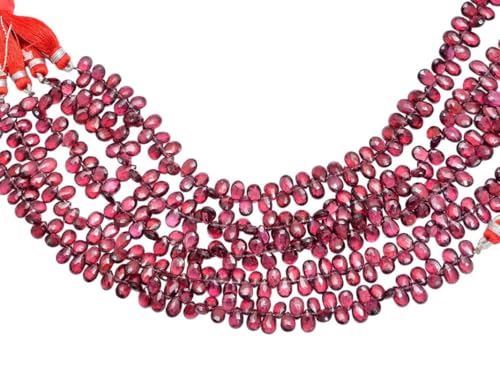 AAA Mosambik Roter Granat Facettierte Birnen-Brioletten | 7x5mm Perlen 8" Strang - 80 Karat | Natürliche Halbedelsteine Lose Briolette Perlen AAA Mosambik Roter Granat Facettierte Birnen-Brioletten | 7x5mm Perlen 8" Strang - 80 Karat | Natürliche Halbedelsteine Lose Briolette Perlen von INFINITY GEMS