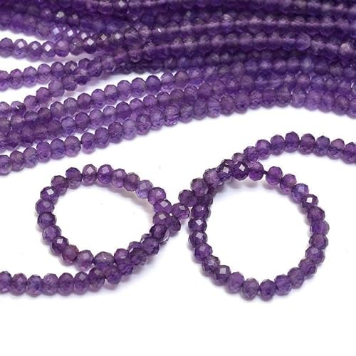 AAA Natürlicher facettierter afrikanischer Amethyst-Edelstein, 2 mm–2,5 mm Rondelle-Perlen, 33 cm Strang, A-1-865 (1 Stück) von INFINITY GEMS