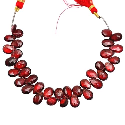 AAA Roter Granat Edelstein Birnen-Briolette 7x10mm Perlen | 8-Zoll-Layout | Natürlicher roter Granat Halbedelstein Facettierte Briolette zur Schmuckherstellung AAA Roter Granat Edelstein Birnen-Briolette 7x10mm Perlen | 8-Zoll-Layout | Natürlicher roter Granat Halbedelstein Facettierte Briolette zur Schmuckherstellung von INFINITY GEMS