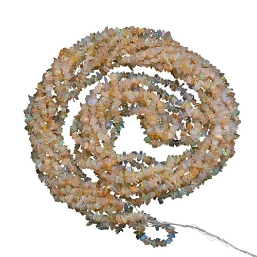 AAA äthiopischer Opal Edelstein ungeschnittene Chips 4mm Perlen | 17-Zoll-Strang | Natürliche äthiopische Welo-Opal-Feuer-Halbedelstein-Glatt-Nuggets von INFINITY GEMS
