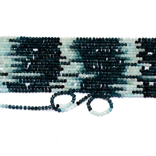 Extrem seltene natürliche Grandidierit 2mm-2,5mm Mikro facettierte Rondelle Perlen | 13" Strang | AAA+ Grandidierit Halbedelstein RondelleA-1-353 (2er Pack) von INFINITY GEMS