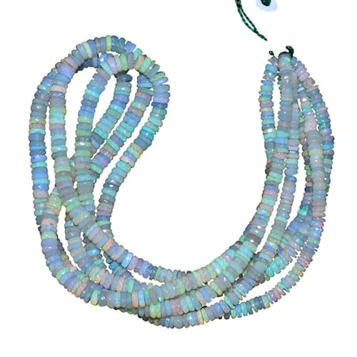 Natürliche AAA+ äthiopische Welo-Opal-Feuerperlen, 4 mm – 6 mm, facettierte Heishi-Perlen – Edelstein in Reifen-/Radform – 16-Zoll-Strang zur Schmuckherstellung von INFINITY GEMS