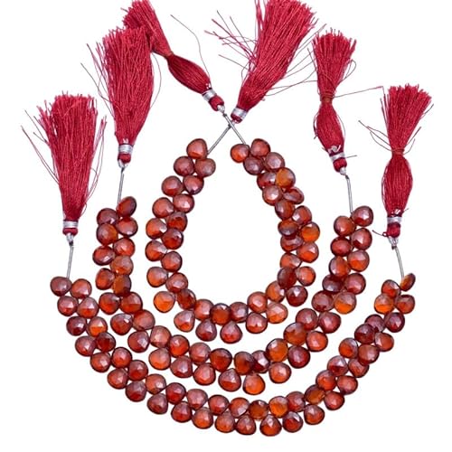 Natürlicher AAA+ Hessonit-Granat-Edelstein, 8–9 mm, Herz-Briolett-Perlen, facettiert, 18 cm Strang, seltene Hessonit-Granat-Halbedelsteinperlen Natürlicher AAA+ Hessonit-Granat-Edelstein, 8–9 mm, Herz-Briolett-Perlen, facettiert, 18 cm Strang, seltene Hessonit-Granat-Halbedelsteinperlen von INFINITY GEMS