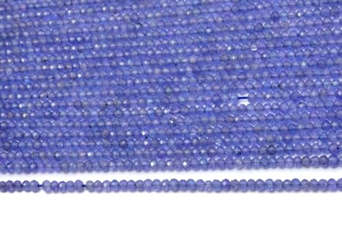 Natürlicher AAA+ Tansanit-Edelstein, 2 mm–2,5 mm, mikrofacettierte Rondelle-Perlen ~ hochwertige Tansanit-Edelstein-lose Perlen ~ 33 cm Strang A-1-728 (2 Stück) von INFINITY GEMS