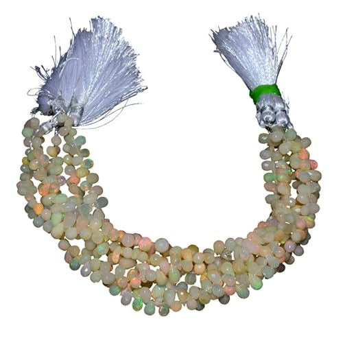 Natürlicher äthiopischer Welo-Opal, feuerfacettierte Tropfen, 6 x 4 mm – 7 x 5 mm, lose Perlen, äthiopischer Opal, Halbedelstein, Tropfen, Briolette zur Schmuckherstellung, 20,3 cm Strang Natürlicher äthiopischer Welo-Opal, feuerfacettierte Tropfen, 6 x 4 mm – 7 x 5 mm, lose Perlen, äthiopischer Opal, Halbedelstein, Tropfen, Briolette zur Schmuckherstellung, 20,3 cm Strang von INFINITY GEMS